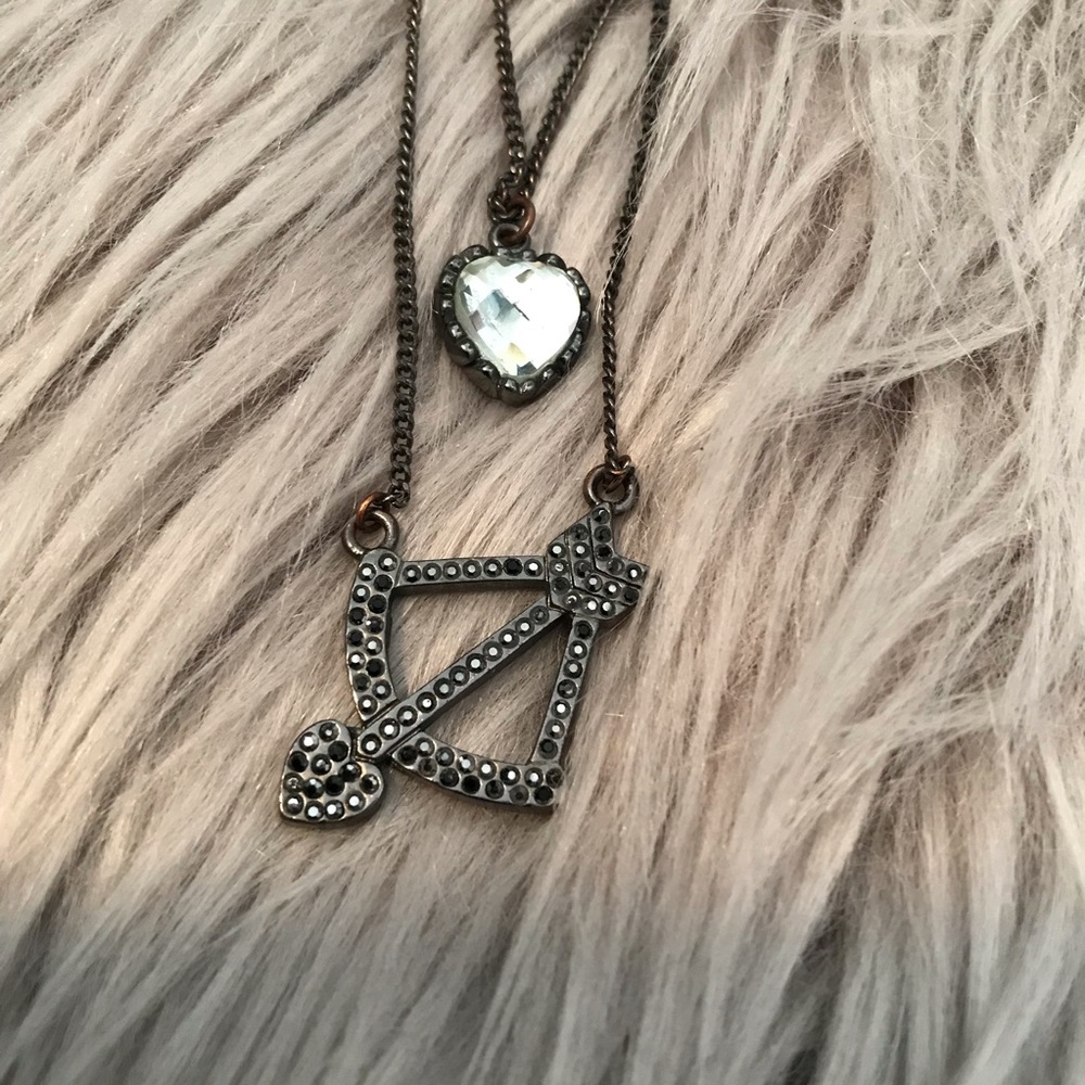 Betsey Johnson bow and arrow heart necklace